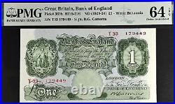 £1 Bank England Note Catterns B225-226 363b PMG 64 1929-1934 Pound Banknote UK