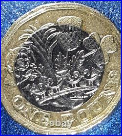 £1 Coin 2017 Minting Error. Double outline of the Queens face