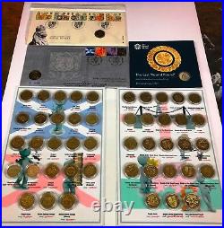 £1 Coin Decimal Extended Full Set Including Last Round Pound 1998 Royal Arms 199