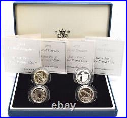 £1 Coin Silver Proof 2004 2007 Collection Royal Mint Set Royal Mint BOX + COA