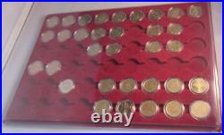 £1 Coin Starter Set 33 Unique Coins Many Unc-bunc One Pound Coins + Coin Holder
