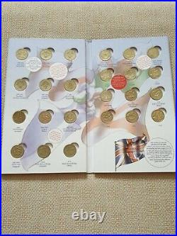 £1 Great British Coin Hunt Album, Full Set of 24 Coins, Capital Cities, Floral
