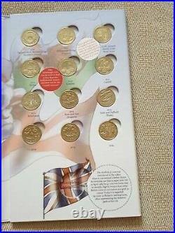 £1 Great British Coin Hunt Album, Full Set of 24 Coins, Capital Cities, Floral