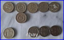 £1 One Round Pound, Coins. Edinburgh, London, Bridges, 1983-2015, Cardiff
