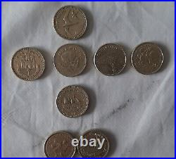 £1 One Round Pound, Coins. Edinburgh, London, Bridges, 1983-2015, Cardiff