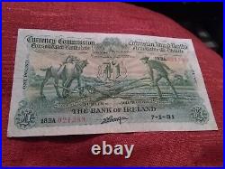 £1 Pounds 1931. Plowman SUPERB IN SELDOM SEEN QUALITY SCARCE BANKNOTE EIRE