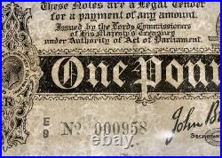 £1 Treasury note T3-3 One Pound 1914 George V John Bradbury Scarce variety