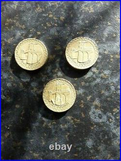 £1 pound coin circulated 2005 Wales Menai bridge. Used. Bundle of 3 x £1 coins