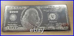 $100 One Troy Pound Proof. 999 Silver Note Bar with Case and COA