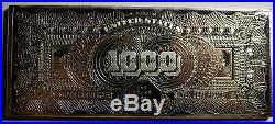 $1000 Silver Certificate currency style One Pound 16 Troy oz. 999 silver bar