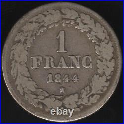 1844 Belgium Leopold I Silver 1 Franc Coin European Coins Pennies2Pounds