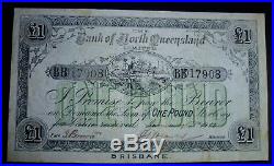 1863 Bank of North Queensland One Pound Note