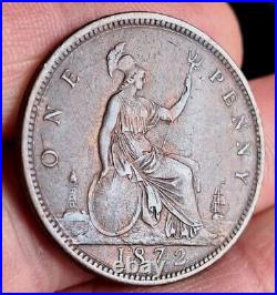 1872 Penny With Interesting Die Breaks 2 Over 2 Nice #1 Freeman 62