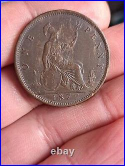 1872 Penny With Interesting Die Breaks 2 Over 2 Nice #1 Freeman 62