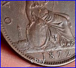 1872 Penny With Interesting Die Breaks 2 Over 2 Nice #1 Freeman 62