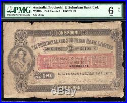 1877-79 Australia One Pound Note Provincial and Suburban Bank Limited PMG G6