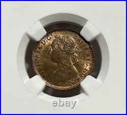 1886 Great Britain Farthing 1/4 Penny Queen Victoria NGC MS64 RB Choice UNC