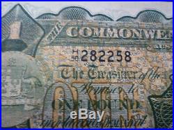 1923 Australian One Pound Note Miller/Collins EF/aUNC