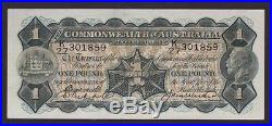 1927 Commonwealth Australia One Pound Banknote Riddle Heathershaw N-444