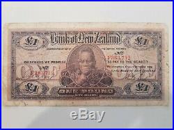 1928 One pound Note New Zealand Hand- signed. Very scarce