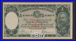 1933 Australia One Pound Ridle/Sheehan N 55 618015 nice Fine ++