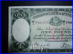1933 Australian One Pound Note Riddle/Sheehan EF