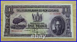 1934 The Reserve Bank of New Zealand One Pound £1 Maori King Tawhiao Banknote