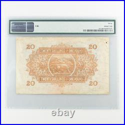 1942 East Africa 20 Shillings or 1 Pound (VF-30 PMG) Currency Board /- £ P-30A