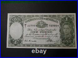 1949 Australian One Pound STAR note Coombs/Watt Last Prefix gVF