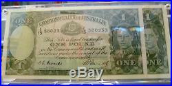 1949 x 2 Australian UNC One Pound Notes-Coombs/Watts