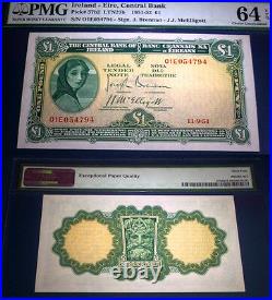 1951 Lady Lavery, Ireland One Pound PMG 64 -SOLO highest PMG GRADE