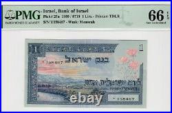 1955 Israel 1 Pound Pick # 25a PMG 66EPQ Gem Uncirculated