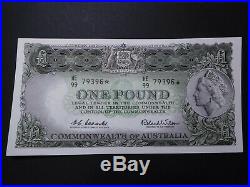 1961 Australian One Pound STAR HE99 Last Prefix Coombs/Wilson R34SAL Unc