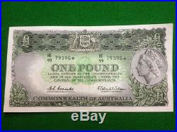 1961 Australian One Pound Star Note HE99 Last Prefix Unc