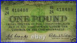 1961 One Pound Coombs / Wilson Consecutive Run Of Three Banknotes