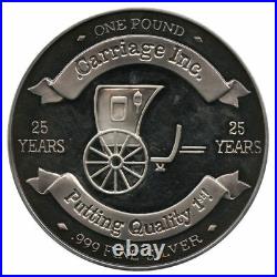 1968-1993 Carriage Inc. 25th Ann. One Pound (14.6 oz). 999 Silver