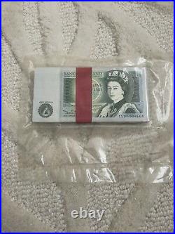 1978-1983 100 Bank Of England One Pound £1 Note, Never Been Used