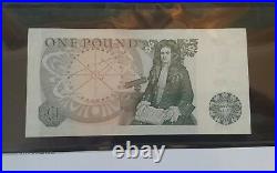 1978-84 £1 Pound Great Britain ObverseSir Isaac NewtonSolid Serial 777777 UNC