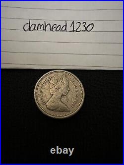 1983 £1 Upside Down DECUS ET TUTAMEN 1 Pound Coin Royal Coat Of Arms Rare