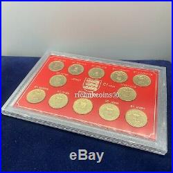 1983 1989 JEP Coin 12 x Jersey £1 One Pound Coins Parish Series in folder UNC