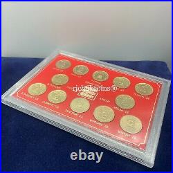1983 1989 JEP Coin 12 x Jersey £1 One Pound Coins Parish Series in folder UNC