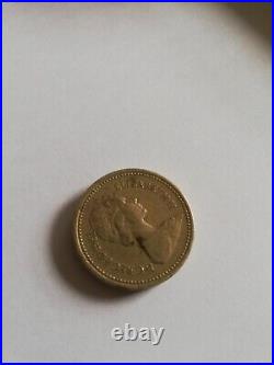 1983 Elizabeth II One Pound £1 Coin Rare With Writing Upside Down