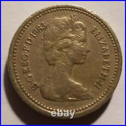 1983 Elizabeth II One Pound Error Coin Upside Down Super Rare