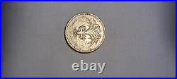 1983 Old £1 One Pound Coin palm tree and crown used