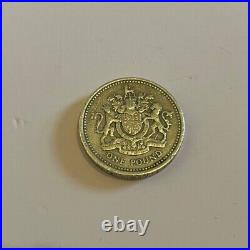 1983 Old Rare £1 Royal Coat of Arms Pound Coin ET TUTAMEN + DECUS -Elizabeth II