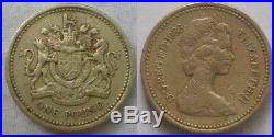 1983 One pound coin Royal Arms representing the United Kingdom