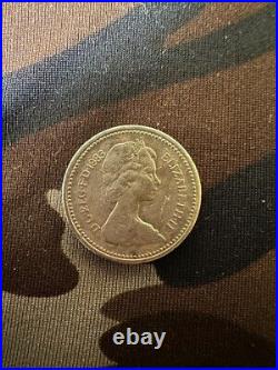 1983 Royal Arms One Pound Coin Old Style (£1) EXTREMELY RARE- Wriring edges