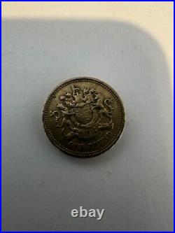 1983 Royal Arms One Pound Coin Old Style (£1) EXTREMELY RARE- Writing edges