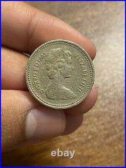 1983 Royal Arms One Pound Coin Old Style (£1) EXTREMELY RARE- Writing on edges