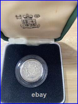 1983 Royal Arms Silver Piedfort Uk Royal Mint £1 Coin With Box & Coa Rare